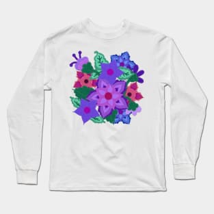 Felt Floral Motif Long Sleeve T-Shirt